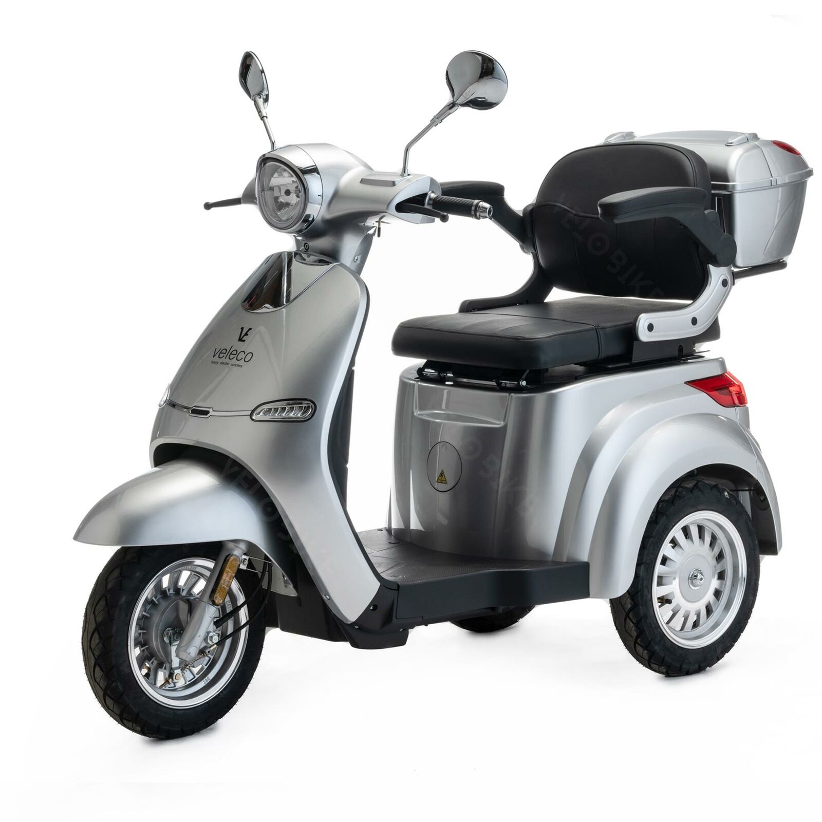 3 Wheeled ELECTRIC MOBILITY SCOOTER 1000W VELECO CRISTAL SILVER