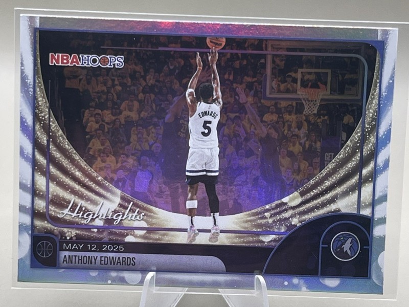 Anthony Edwards -2026 Topps NBA Hoops Holo Foil Highlights #270 Minnesota