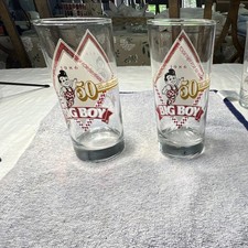 Big Boy 50th Anniversary 1986 Promotional Clear Drinking Glasses Set