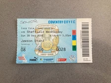 Coventry City v Sheffield Wednesday 2008-09 Match Ticket