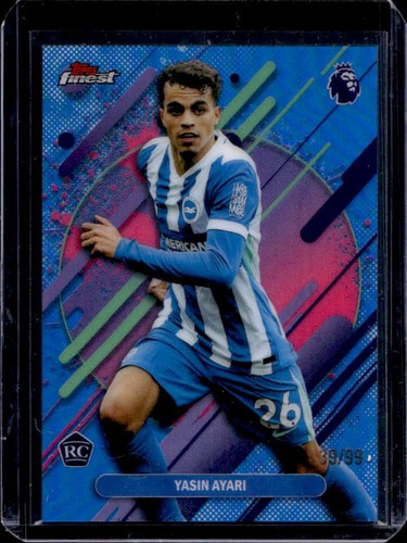 2025-26 Topps Finest Premier League Yasin Ayari Rare RC Blue Refractor #/99