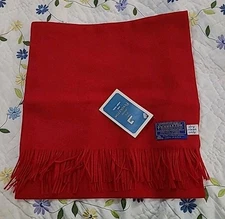 VINTAGE Pendelton 100% Virgin Wool Authentic Scarf RED NWT