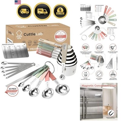 22-Piece Stainless Steel Measuring Cups and Spoons Set, Tad Dash Pinch Smidge...