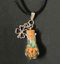 Witches Good Luck Fortune Bottle Necklace Talisman Pagan Magic Herb