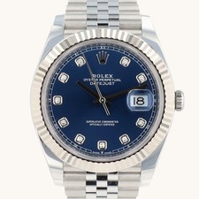 Rolex Mens Datejust 41 126334 Blue Diamond Dial 18KW Gold Steel Auto Watch 2026