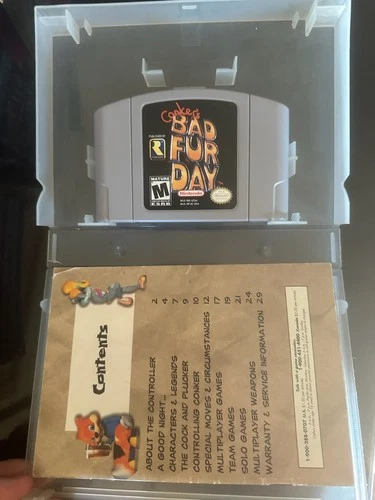 Conker's Bad Fur Day Nintendo 64,  N64, Authentic, Tested- with manual/ case