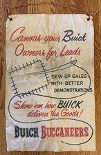 Vintage 1956 Buick Auto Car Dealership Salesman Motivational Canvas Banner Sign