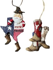 Merry Texmas Christmas Ornaments Cowboy Boots