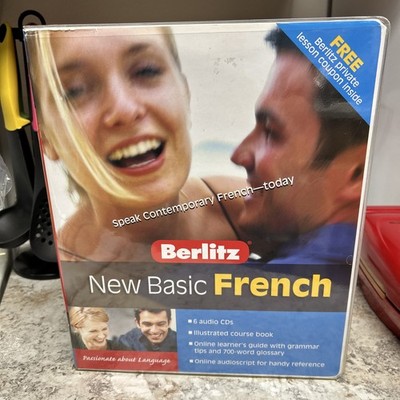 Vtg Berlitz New Basic French Beginner Course 6 CDs & Course Book COMPLETE