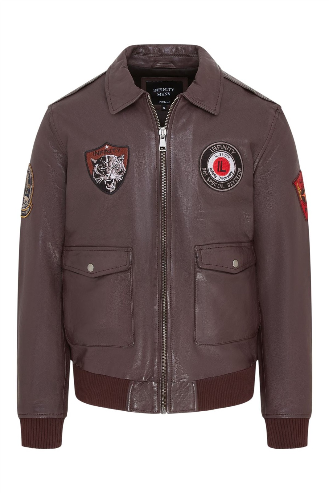 Giacca Bomber Vintage In Pelle Marrone Da Uomo Con Collare G-1