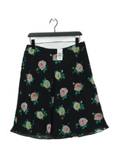 Boden Women's Midi Skirt UK 12 Black Floral 100% Polyester Midi A-Line
