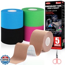 5 Rolls Kinesiology Tape, 5 Colors 2 inch x 16.4 Feet Waterproof 0.80 per gallon