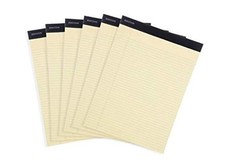 Legal Pads -  BASIC CANARY 6pk, 8.5in x 11in, NARROW RULED  Canary