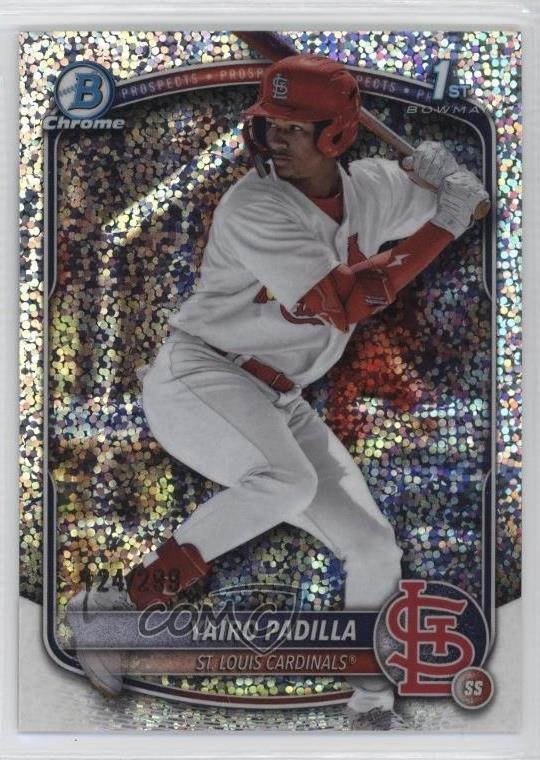 2025 Bowman Chrome Prospects Speckle Refractor /299 Yairo Padilla #BCP-236 sc8