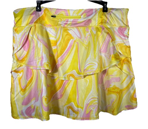NEW NWT Ideology Workout Skirt Womens Plus size 2X Ruffled Skort Builtin Shorts - Afbeelding 2 van 5
