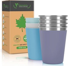 Stainless Steel Cups for Kids and Toddlers, 12Oz Stackable Stainless Steel Kids