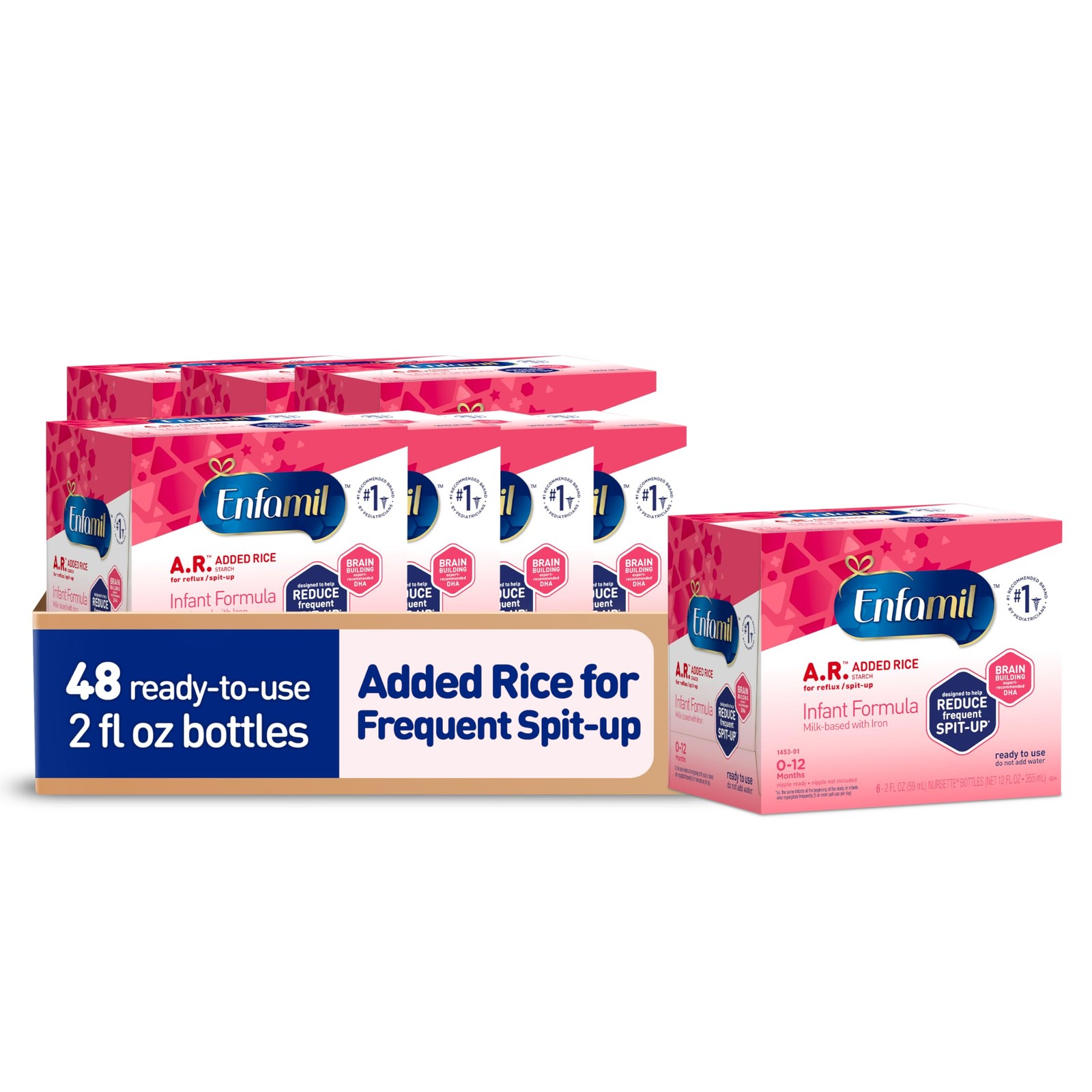 Enfamil A.R. 2 fl oz each, Ready to Feed Baby Formula Bottle
