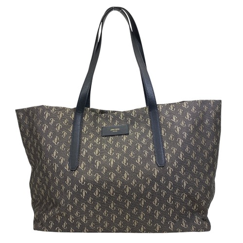 Jimmy Choo Pimlico S Tote Bag Canvas JC Monogram Leather Black Gold