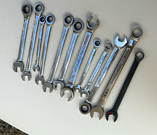 Vintage Craftsman U.S.A. Ratcheting Combination Wrench Set 12 Mixed SAE/Metric
