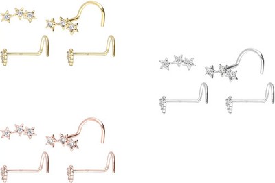 PIERCINGLINE  Nasenpiercing Stecker 14  Karat Gold Nasenstecker Spirale 3