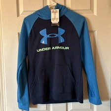 NWT UNDER ARMOUR YOUTH SIZE XL NAVY  ROYAL BLUE HOODIE