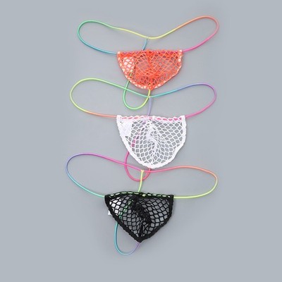 Men Sexy Breathable Low Rise Thong Underwear G String T Back Briefs Mesh Design