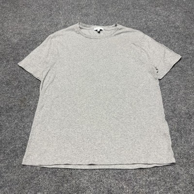 Reiss Ribbed Egyptian Cotton Crew T Shirt Men Large Gray Short Sleeve Guadino