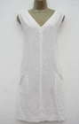 NEXT WHITE LINEN MIX SHIFT SUN DRESS SIZE 16 POCKETS