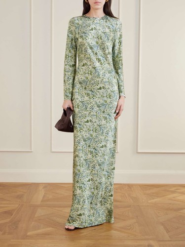 Veronica Beard Maxi Dress Gemma Floral Long-Sleeve $750 Size 2