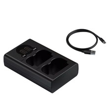 NP-W235 Battery Charger with Dual-Slot LCD Screen for Fujifilm 8.4V USB-Input