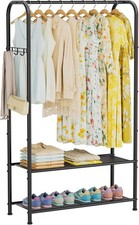 Golpart Freestanding Metal Garment Rack - Heavy Duty Coat & Clothes Hanger