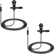 2 Pack Lavalier Microphone for DJI Mic 2 & Rode Wireless GO 2 Transmitters