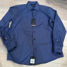 BEN SHERMAN MENS BLUE AND PURPLE LONG SLEEVE BUTTON SHIRT NEW SLIM FIT 15/15 1/2