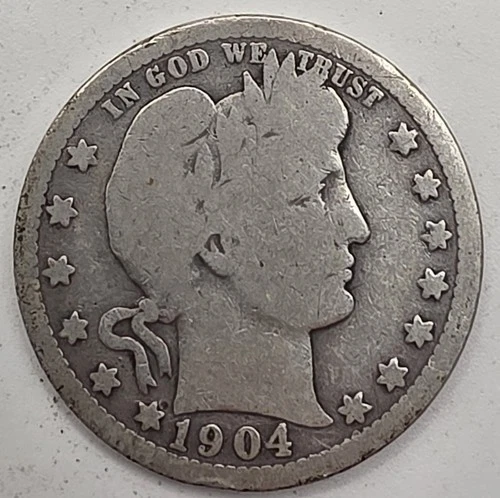 《Silver》1904 USA BARBER QUARTER -- .1808 OZ of SILVER!!!