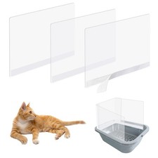 3 Pcs Cat Litter Box Splash Guard Pee Shields - Anti-Splashing Reusable High Sid
