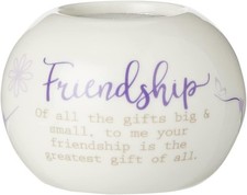 Image of Said with sentiment Ceramic Tealight Candle Holder - Friendship,One size