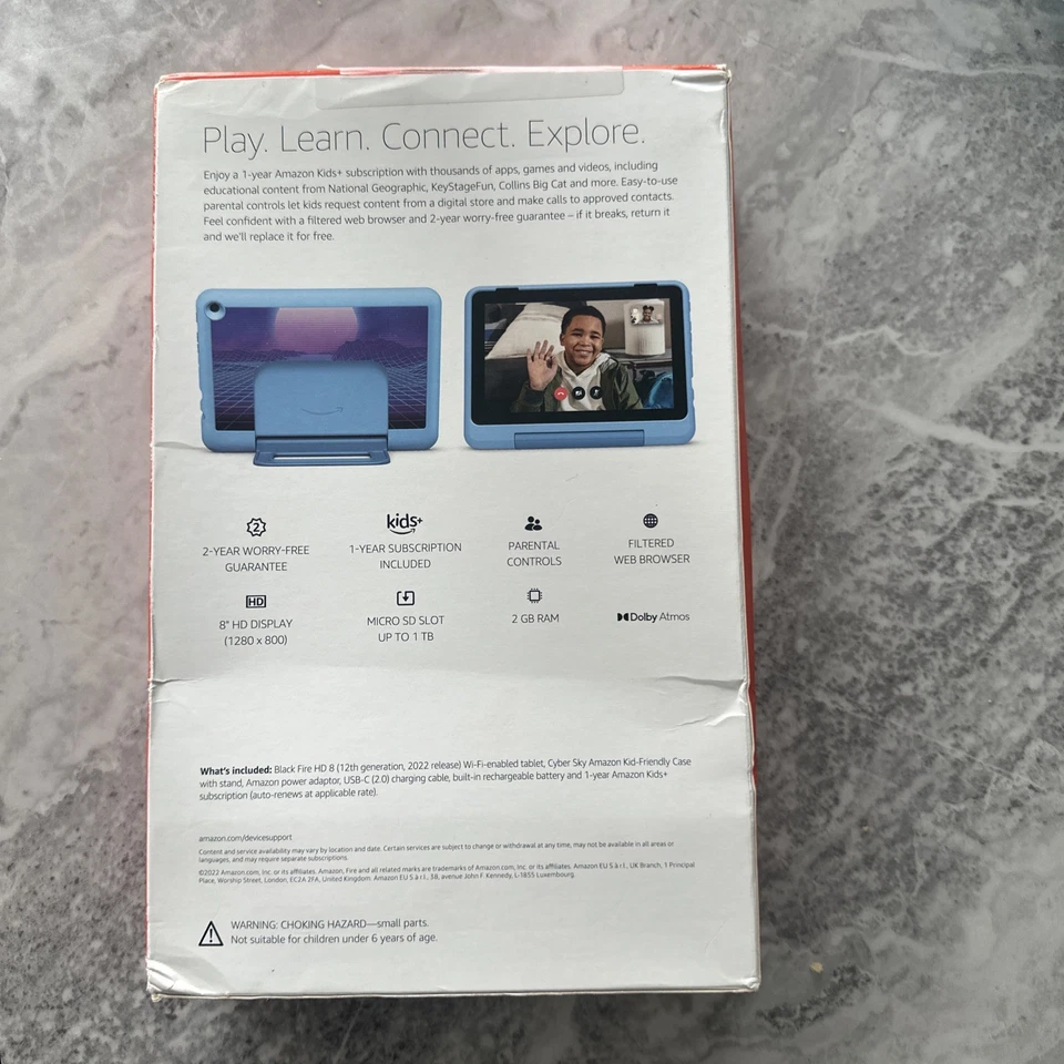 Amazon Fire HD 8 Kids Pro tablet | 8" HD display, ages 6-12 Cyber Sky 12th Gen - Image 2 of 3