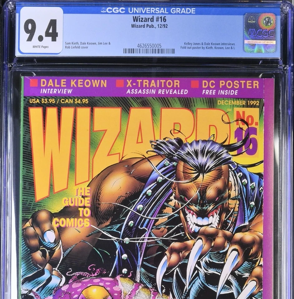 Wizard Magazine #16 CGC Graded 9.4 NM Jim Lee & Rob Liefeld Cover 1992 Image - Image 3 of 4