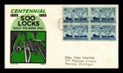 DR JIM STAMPS US COVER SOO LOCKS CENTENNIAL FDC BLOCK OF 4 BOLL CACHET CRAFT