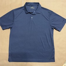 Ben Hogan Mens Performance Golf Polo Shirt Navy Blue Geometric Print Large L