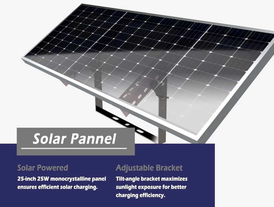 Solar Swing Gate Opener, 880lb Single-Arm Operator with Built-in 24V Lithium... - Image 3 of 4