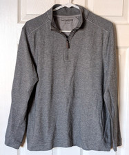 Johnston  Murphy Heather Gray 1/4 Quarter Zip Pullover Sweater Men's Medium
