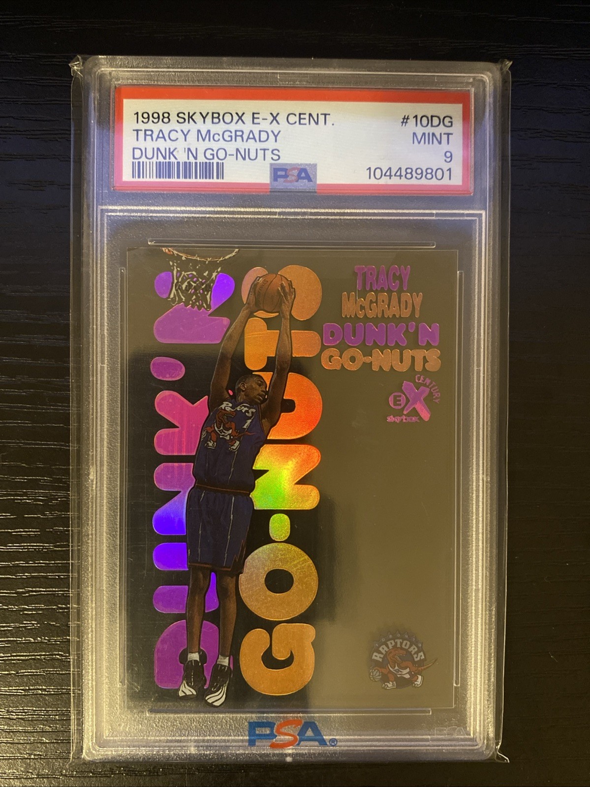 1998 SKYBOX E-X CENTURY DUNK 'N GO-NUTS #10DG TRACY MCGRADY PSA 9