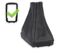 SCHALTMANSCHETTE FUR VOLVO S90 automatik 2016-2020 ECHTELEDER NAHT GRAU + RAHMEN