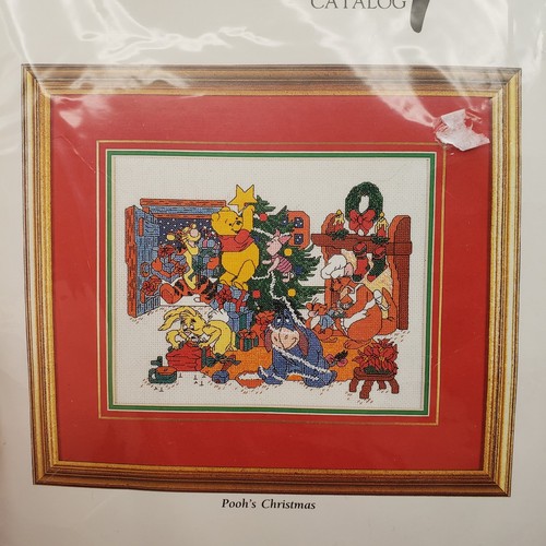 Vintage The Disney Catalog Winnie-The-Pooh " Pooh's Christmas" Cross Stitch Kit - Picture 2 of 9