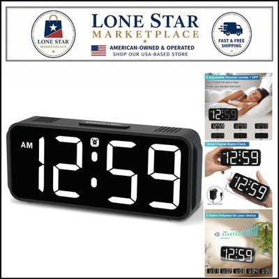 Elegant Tabletop Alarm Clock   Large Numbers, Corded with Battery Backup Feature