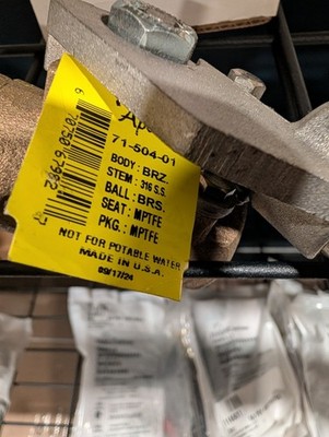 Apollo Valves Manual 2 Way Ball Valve NPT Bronze 71-504-01 w Spring Return 3/4''