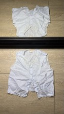 Vintage 1950s Kids / Toddlers Hand Made Embroidered Flower Button Up Vest