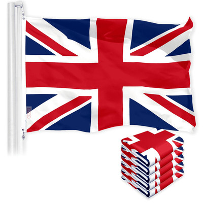 UK Great Britain Flag 3x5 Ft 5Pack 150D Printed Polyester