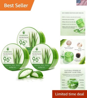 Natural Aloe Vera Gel - Hydrating Moisturizer for All Skin Types - 3-Pack
